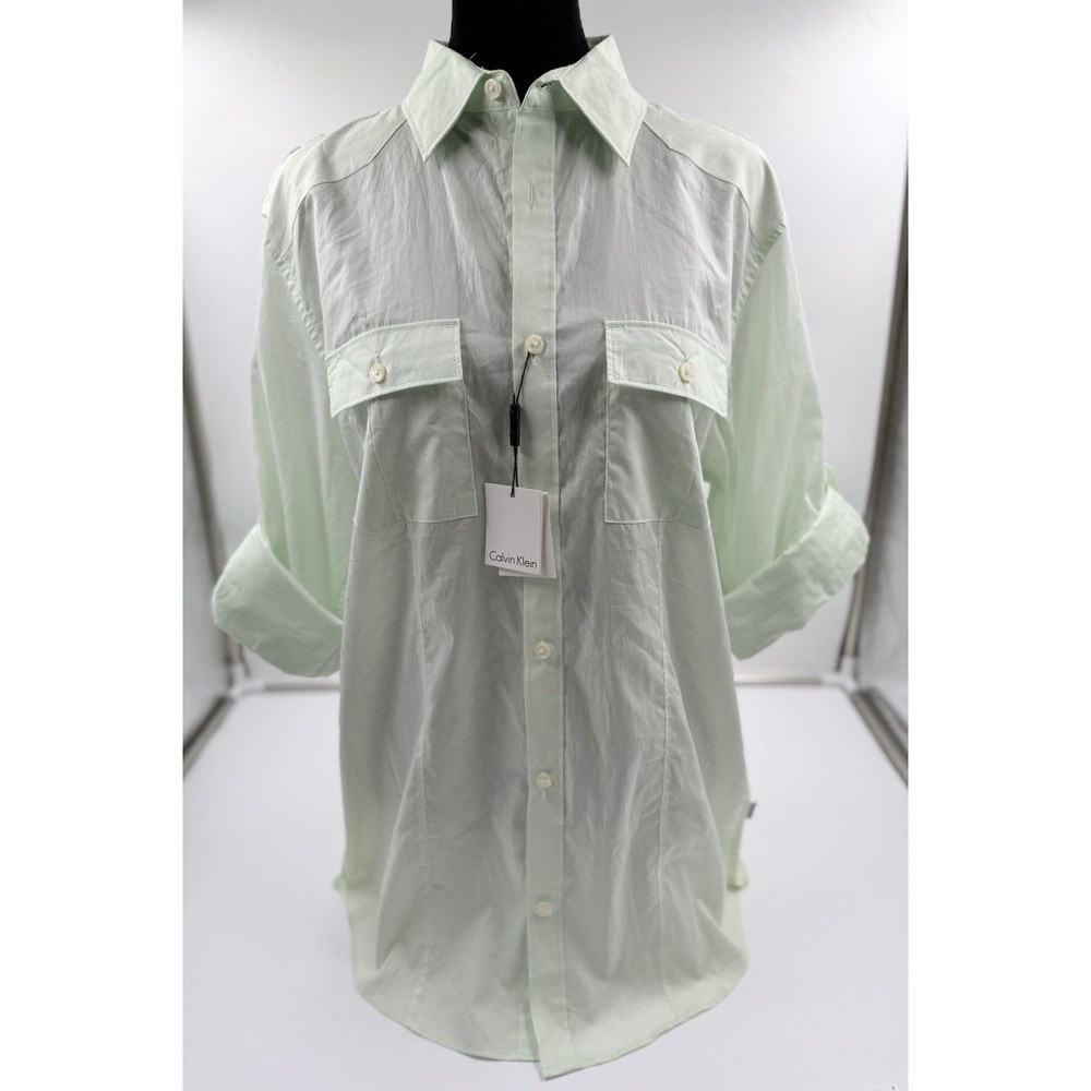 Calvin Klein Womens Slim Fit Bottons Up Shirt